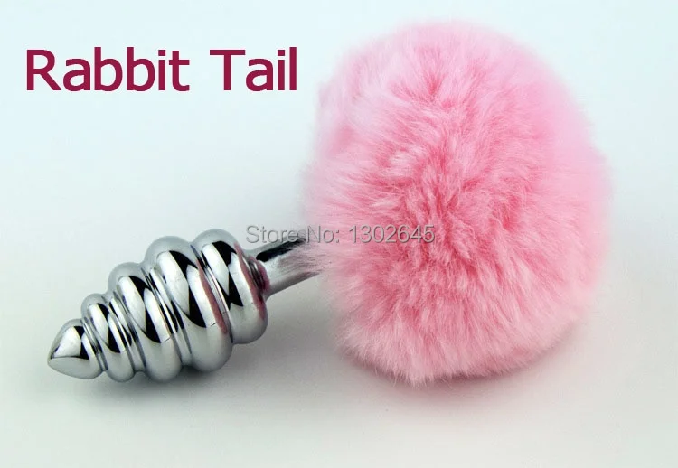 New Pink Color Love Faux Fox Tail Rabbit Tail Butt Plug Anal Plug Sexy Sex Toy For Couples In