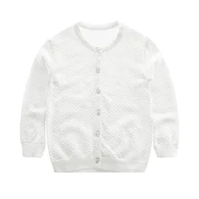 Хлопковый свитер для маленьких мальчиков мягкий удобный кардиган для девочек, Детский свитер с длинными рукавами и круглым вырезом Одежда для мальчиков Одежда для маленьких девочек