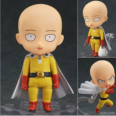 NEW hot 10cm Q version ONE PUNCH MAN Saitama Sensei movable action figure font b toys