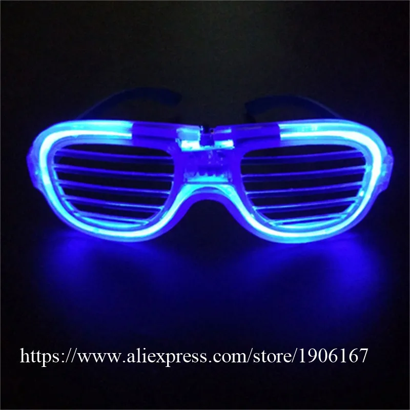 Fashion LED EL Wire Glasses Glow In The Dark Sunglasses Helloween Concert Party led flashing Glasses Eyewear12