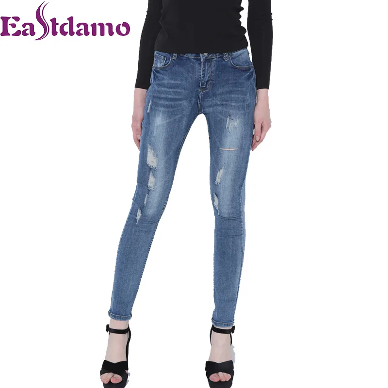 Popular Capri Jeans Ripped-Buy Cheap Capri Jeans Ripped Lots From Eastdamo Hole Ripped Jeans Woman Denim Capri Jeans Slim Pencil Pants For Women High Waist Female - Popular Capri Jeans Ripped-Buy Cheap Capri Jeans Ripped Lots From