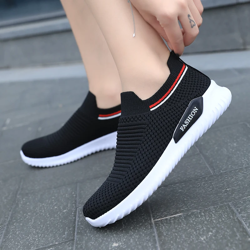 Sneakers Women Sport Shoes Lace-Up Beginner Rubber Fashion Mesh Round Cross Straps Flat Sneakers Running Shoes Casual Shoes (19)