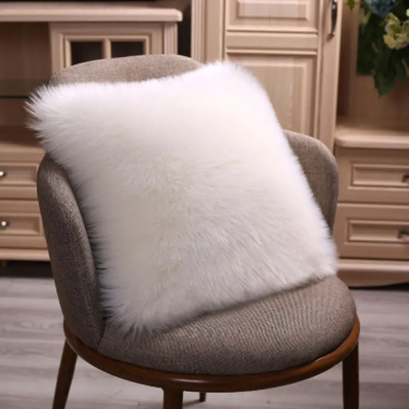 

45*45cm European plush pillowcase cushion pillow without core imitation wool pillow Cover Decorative Home Pillow Case DA115