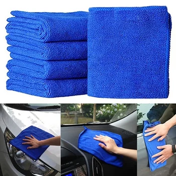 

2000Pcs/Lot New Practical Blue Soft Absorbent Wash Cloth Car Auto Care Microfiber Cleaning Towels 25cm *25cm