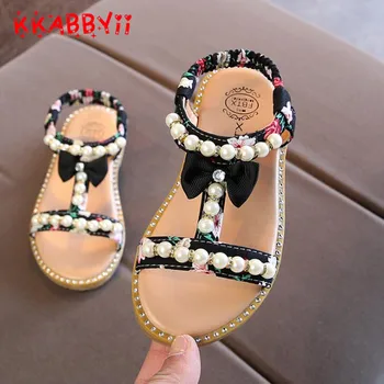 

Girls Sandals Children Shoes Bow 2018 Beach Shoes Breathable Summer Flat Sandals For Kids Enfants Sandals 21-30