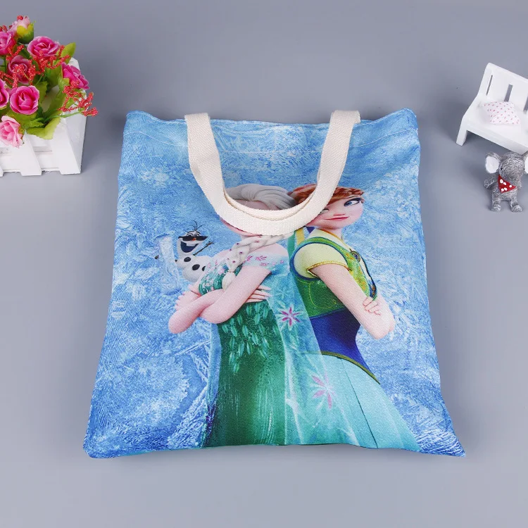 Disney мультфильм сумочка с принцессой охраны окружающей среды шоппинг Холодное сердце Эльза и Анна сумка тканевая через плечо сумка