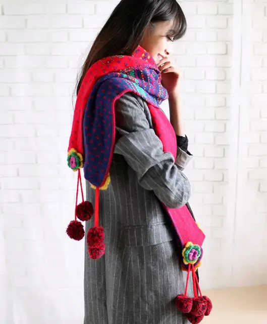 YoYiKamomo Women Scarf Japanese Mori Girl Winter 2018 Thick Knitting ...