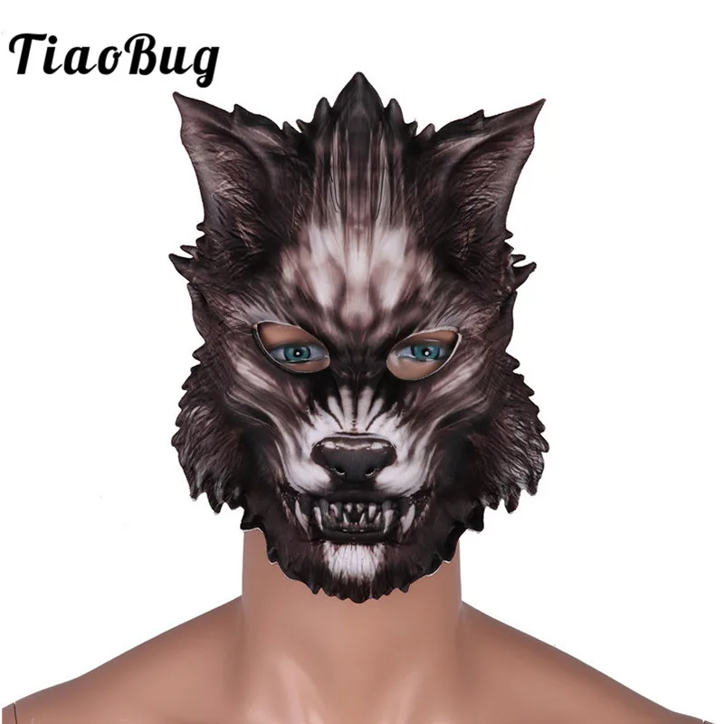 TiaoBug стимпанк страшный ужас голова Волка дьявола Карнавальная маска на Хеллоуин Косплей Вечерние Маски из пенопласта костюм аксессуары