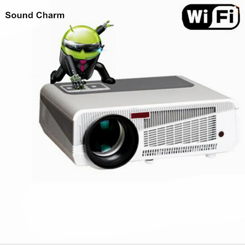 Идеальный светодиодный проектор встроенный в andorid 4 42 Full HD 5500 люмен с HMDI USB TV для