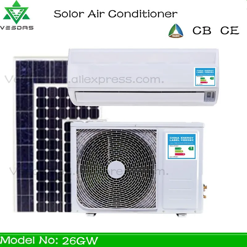 

VESDAS 2600W AC220V DC48V 9000BTU Inverter Air Conditioner Cooling Heating Hybrid for Home On Grid Solar Air Conditioner