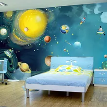 3D картина Вселенная Печать Фреска фото обои дети спальня картон обои papel де parede infantil papel де parede 3d