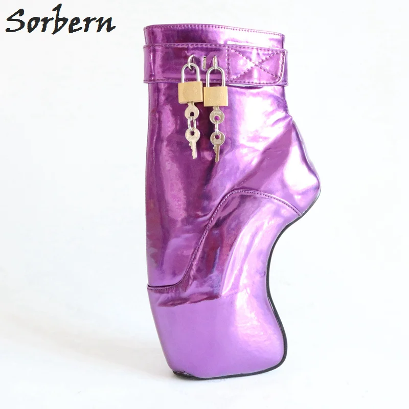 purple wedge boots