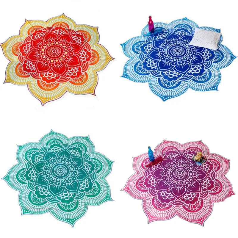 

Fashion Lotus Flower Design Indian Mandala Tapestry Wall Hanging Bedspread Blanket Boho Hippie Yoga Mat Beach Throw Towel