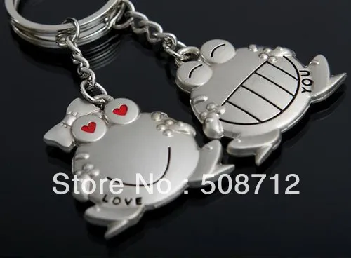 

Free ship!!! 20pairs/lot Alloy key Chains For Lovers Frog key ring