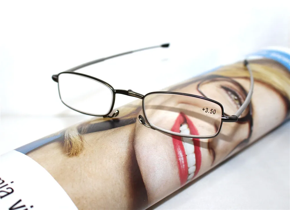 Occhiali Da Lettura Clara Vida Stainless Reading Glasses Folding For Men For Women Portable +1 +1.25 +1.5 +2 +2.5 +3 +3.5 +4 5