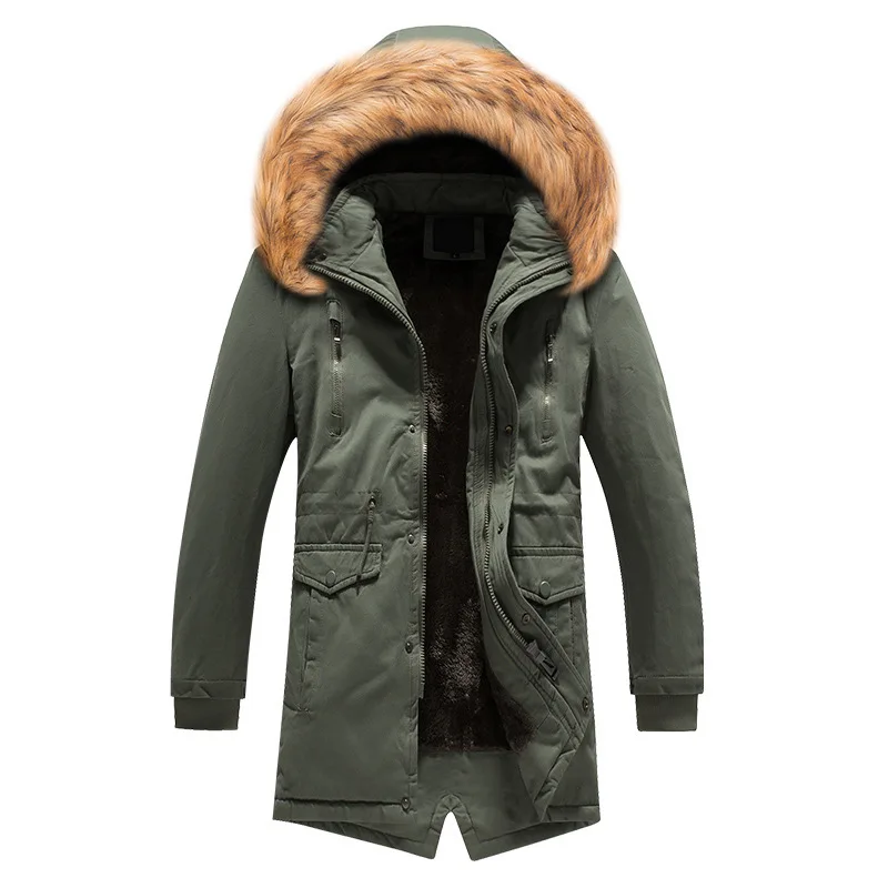 

2018 Winter jacket men long Padded Jacket Male Hooded coat military fur hood warm trench tactical bomber army korean parka L-5XL