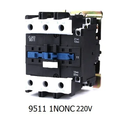 95A контактор переменного тока CJX2-9511 9501 LC1 3 фазы 3-полюсный без катушки Напряжение 380 V 220 V 24 V 50Hz Din рейка крепление 3 P+ 1NO 1NC контактор переменного тока - Цвет: 9511 220V