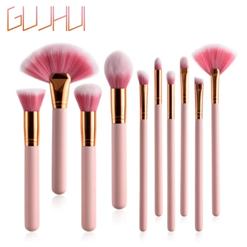 

10PCS Makeup Brushes Set Pink Handle Women Foundation Make Up Brush Beauty Tools Kit for Lip Eye Liner Blending Brush Maquiagem