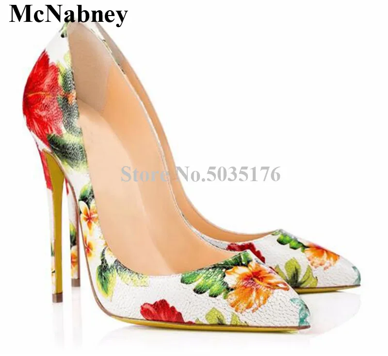

2019 European Fashion Newest Flower Pointed Toe Pumps Slip-On Shallow High Heel Stiletto Heel Cover Heel Pumps Dress Women Shoes