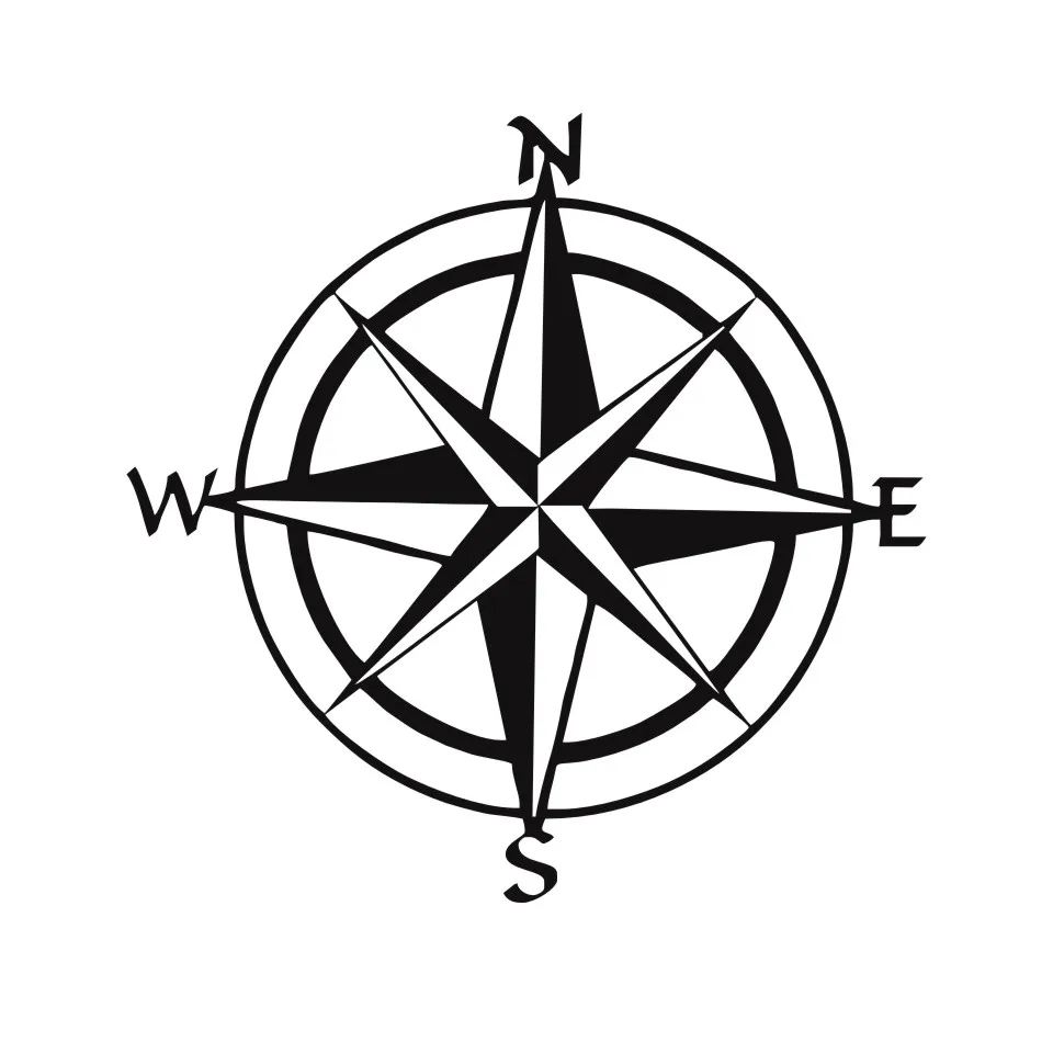 Cunymagos Car Styling Compass Travel Wanderlust Direction NSWE Car Stickers Creative Funny Car Body Door Window Wall Decal Sticker 1515cm (5)