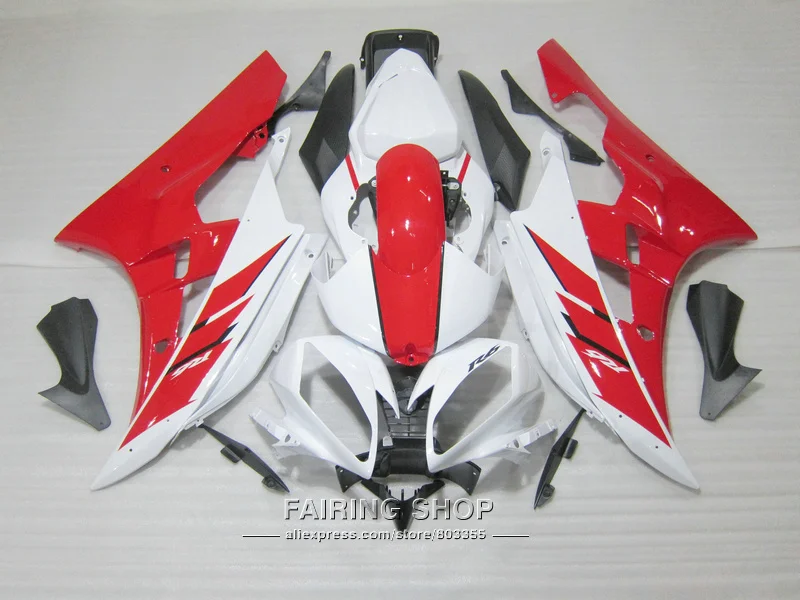 

Injection molding plastic fairings For Yamaha R6 06 07 white red black bodywork fairing kit YZF 2006 2007 YT11