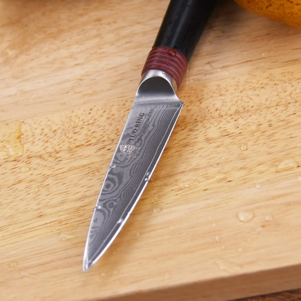 Нож кухонный VG-10 Японская сталь нож Шеф-Повара TUO Cutlery Ring Серия 3." Резки Нож С G10 Рукояткой