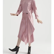 AEL Асимметричная гофрированная Высокая талия Wrap юбка Butto nморщин Женская мода макси юбка летняя Высококачественная сексуальная одежда