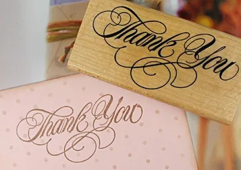 

Wholesale 'Thank you' Wooden Stamp 8x4cm Retro Style Big size Thank you Gift Stamp 12pcs/lot Free shipping