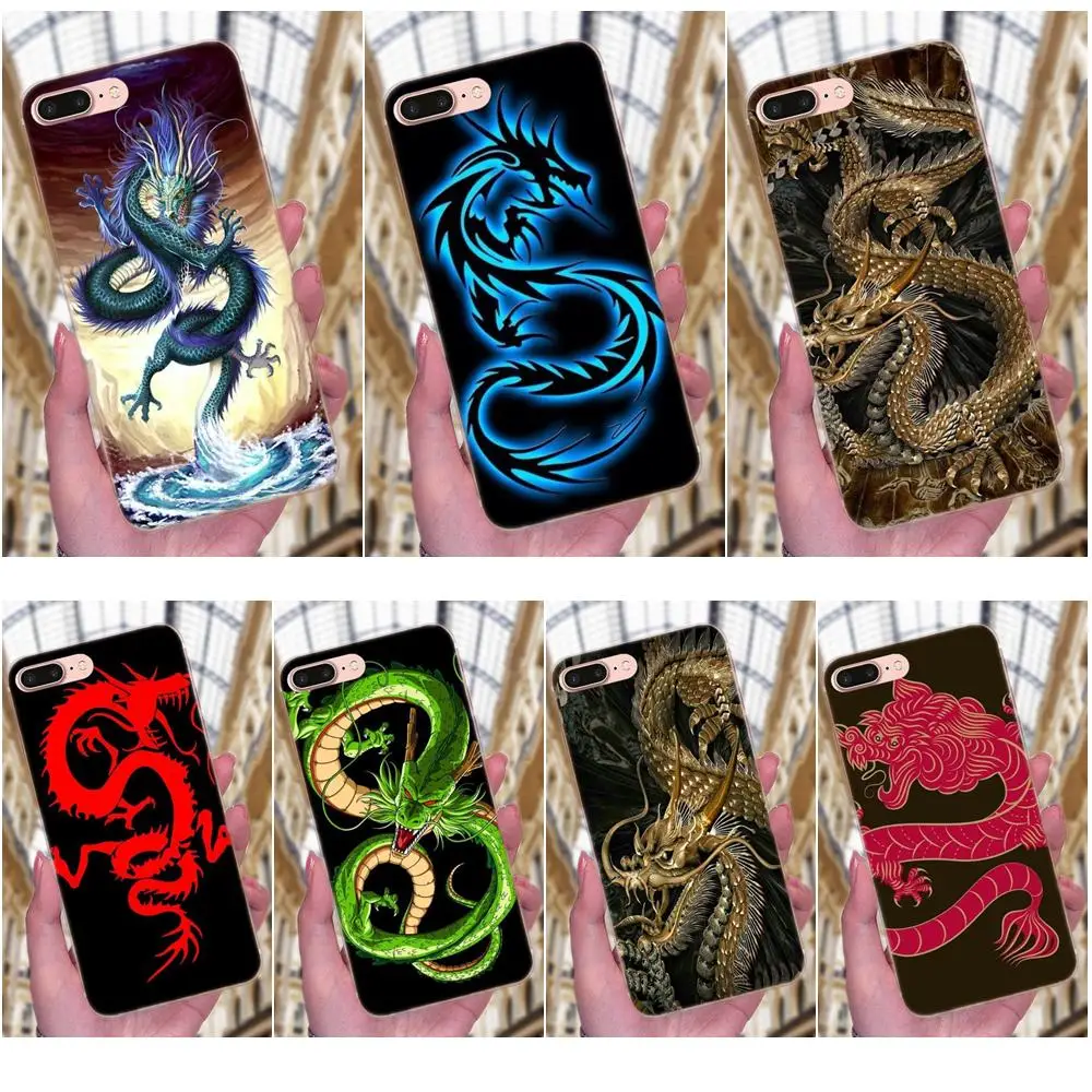 

For Huawei Honor 4C 5A 5C 5X 6 6C 6A 6X 7 7X 8 9 V8 V10 Y3II Y5II Y6II G8 P7 Play Lite Cell Phone Case Dragon Animals Beautiful