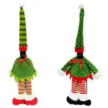 Рождественские украшения в горошек/полоска крышка для бутылки с красным вином сумки для Рождественская Домашняя вечеринка Декор бутылки Красного вина