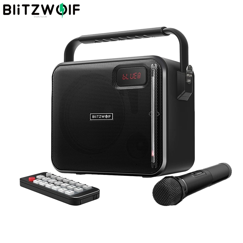 

BlitzWolf bluetooth Party Karaoke Speaker V4.1 20W 3600mAh AUX in USB FM Mode Portable Wireless Microphone Remote Speaker