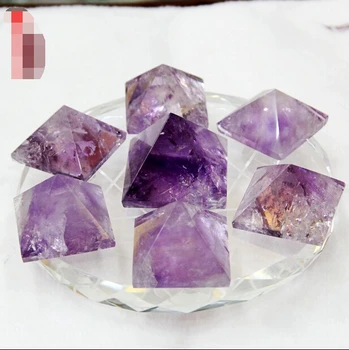 

Seven array of natural amethyst pyramid