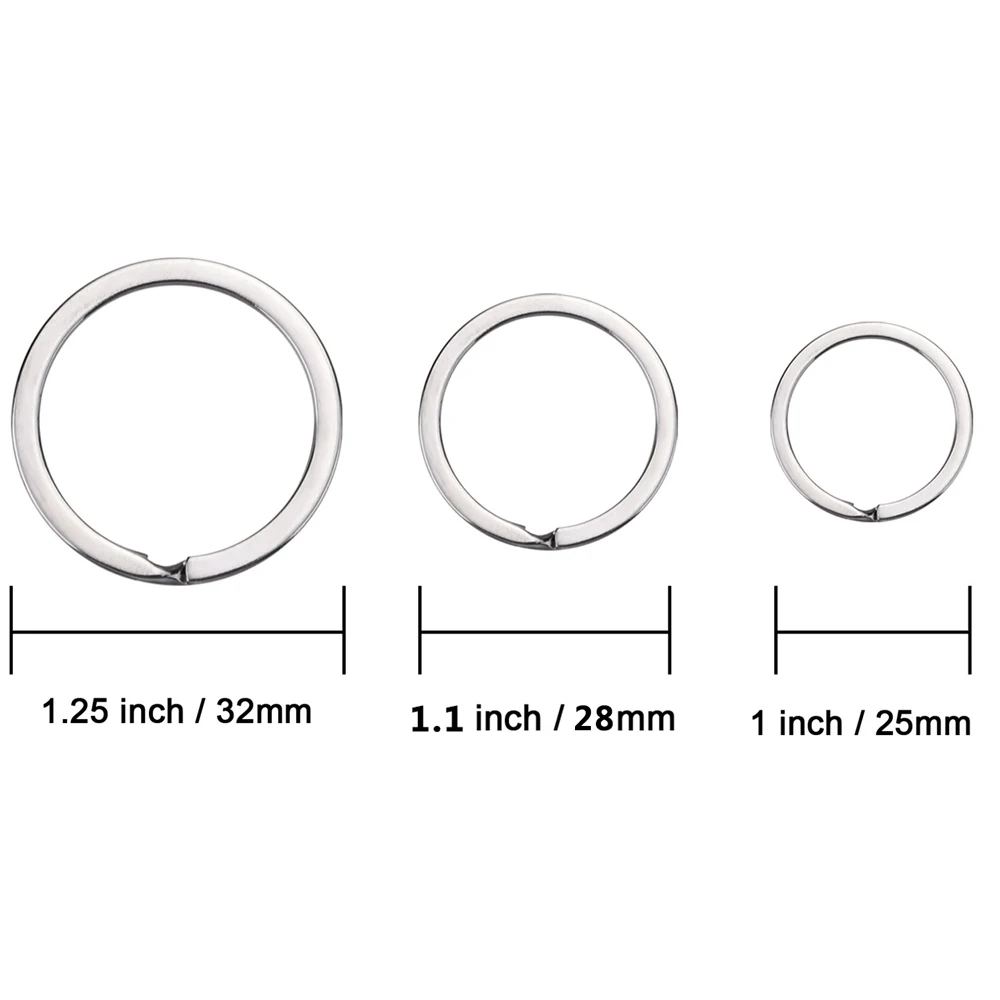Полированный серебряный цвет 25 мм круглый плоский брелок кольца Металл сплит кольцо для дома ключи организации ручные инструменты набор