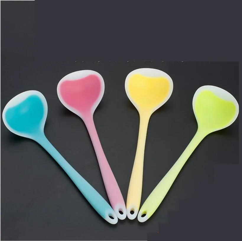 Translucent Anti Hot Handle Silicone Nonstick Spoon Hot Pot High Temperature Cooking Utensils Do