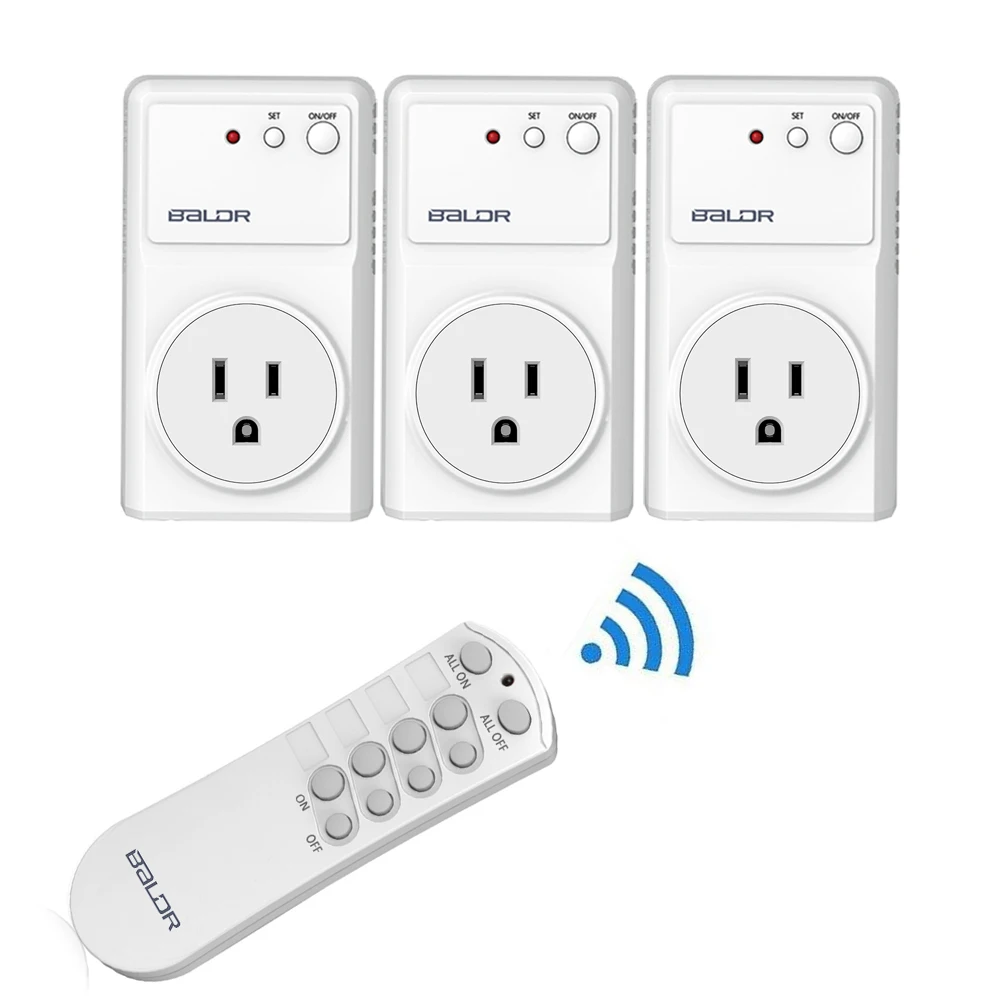 3 Pack US plug BALDR New Design wireless RF remote control sockets