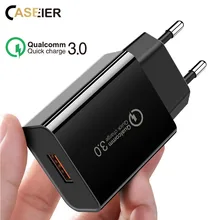 CASEIER QC 3,0 универсальное быстрое зарядное устройство с европейской вилкой usb зарядное устройство Быстрая Зарядка адаптер cargador enchufe usb зарядное устройство