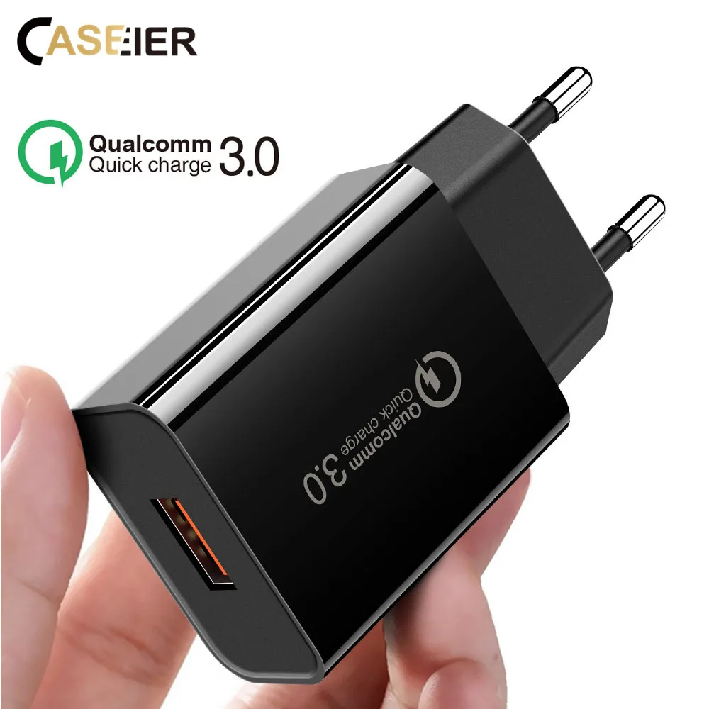 

CASEIER QC 3.0 Universal Fast Charger EU Plug USB Charging Charger Quick Charge Adaptor cargador enchufe usb Charger chargeur