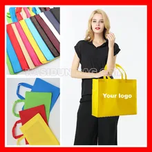 1000 шт./лот) Пользовательский логотип PP Полипропилен Нетканый многоразовый хозяйственный эко-мешок