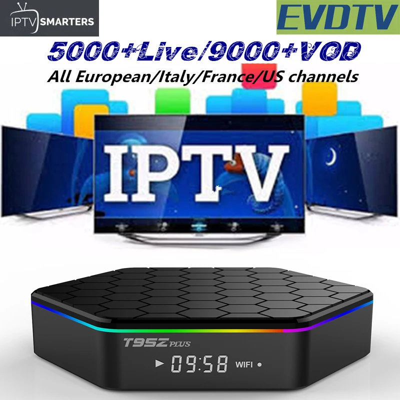 

Octa Core Amlogic S912 T95Z PLUS Android 7.1 TV Box With French Italy Saudi Arabia Smart Media Player 1 Year Arabic IPTV Top Box