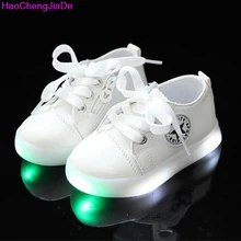 HaoChengJiaDe Fashion LED Shoes Children Luminous Shoes Boys Girls Sport New Stars Children’s Kids Casual Canvas Toddler Shoes
