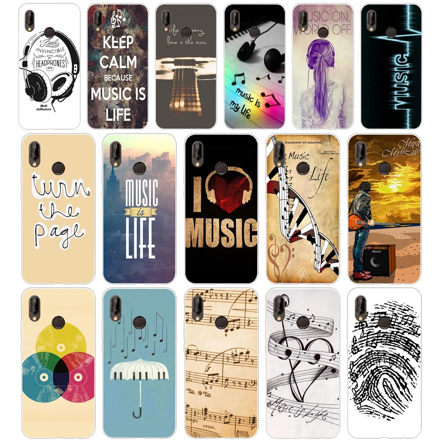 Мягкий силиконовый чехол из ТПУ для huawei p 20 lite pro y6 2017 mate 10 119AQ Music is My Life | Мобильные