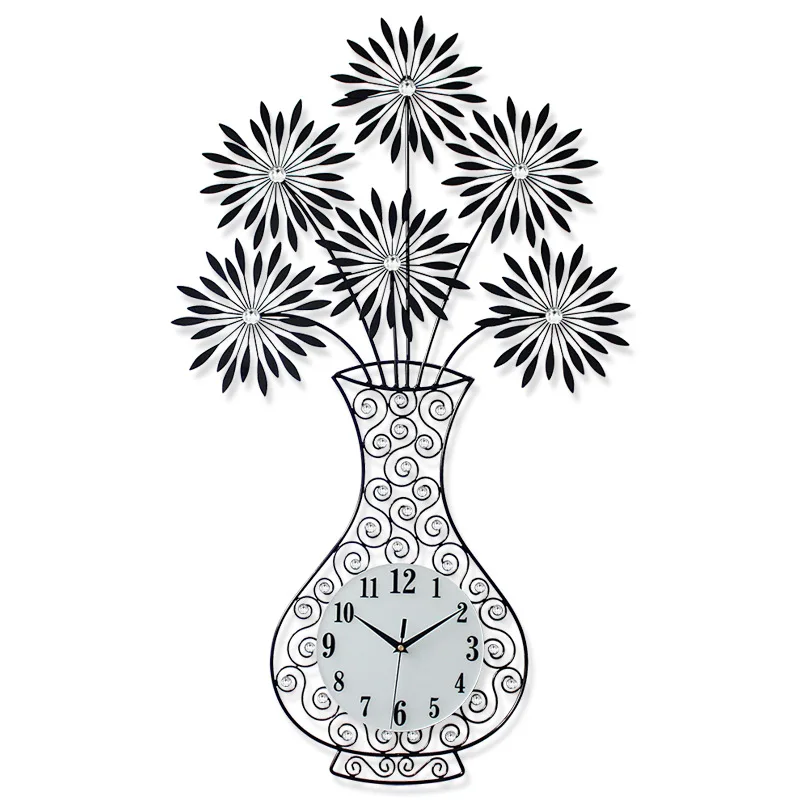 

Wall clock modern design Creativity Vase Noctilucent Digital wall clock Hang decorations Wall decorations living room Clocks