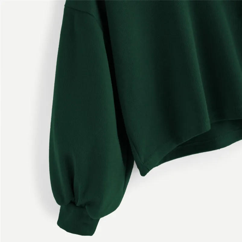 HOT sell sweaters fashion 2018 women Solid Casual Drop Shoulder Lantern Sleeve Sweatshirt Pullover Tops Invierno O09#N (7)