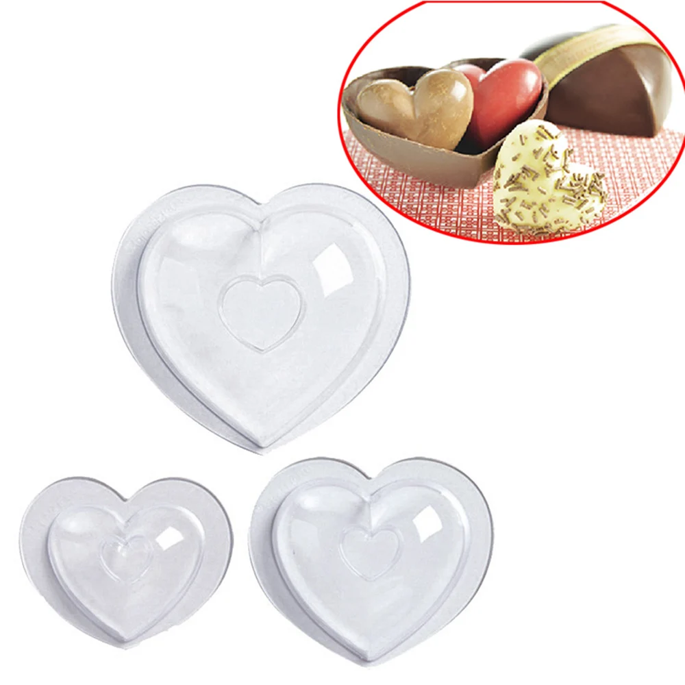 

2019 New Useful 3PCS Heart Shaped Cake Cookie Biscuits Chocolate Mold model Chocolate Handmade DIY Baking Mold Kit For Cooks