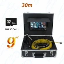 WP90A-30m camera sewer line inspection 30m plumbing video inspection 9inch service sewer pipe camera