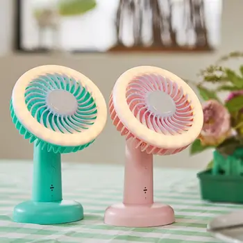 

Creative LED Light Fan Handheld Portable USB Fan Child Cooling Tool Intelligent Voice Console Light Home Desktop Decoration