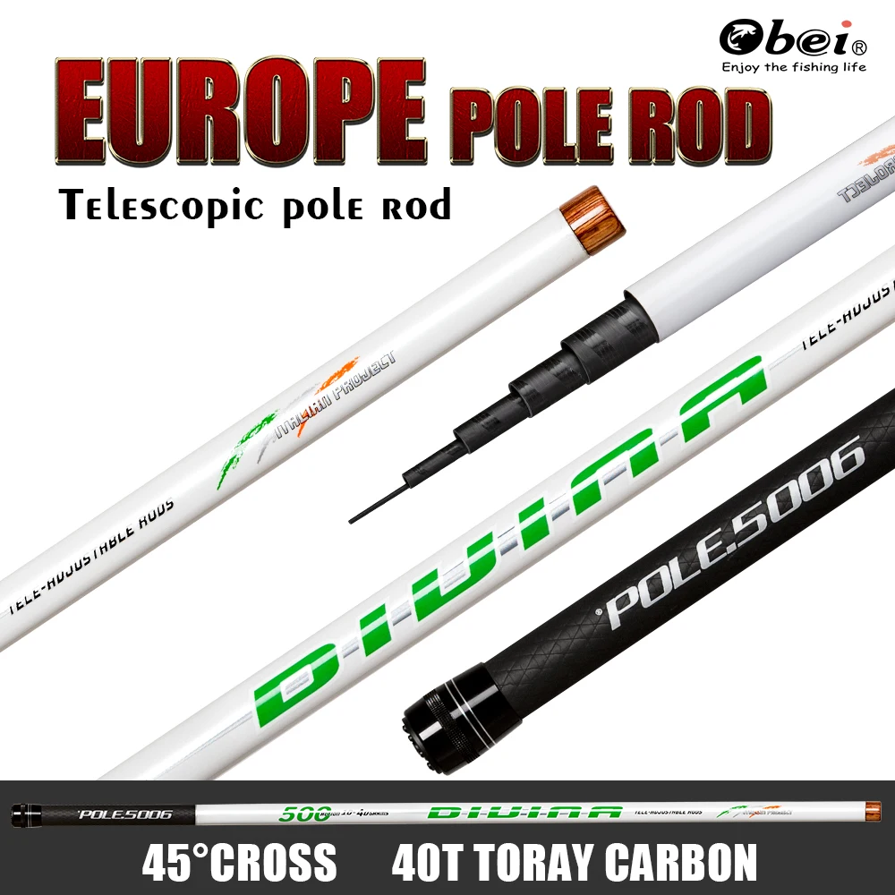 

carbon telescopic pole carp high carbon portable stream fishing rod super hard ultra light 4.0m 5.0m 5.7m 6.5m Obei