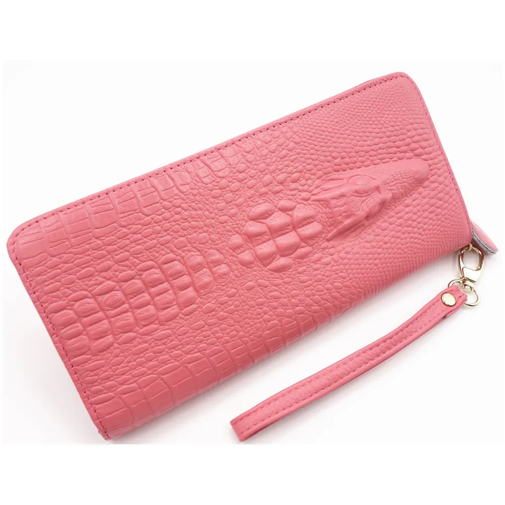 Hot Selling Genuine Leather Women Wallets Crocodile 3D Fashion Casual ...