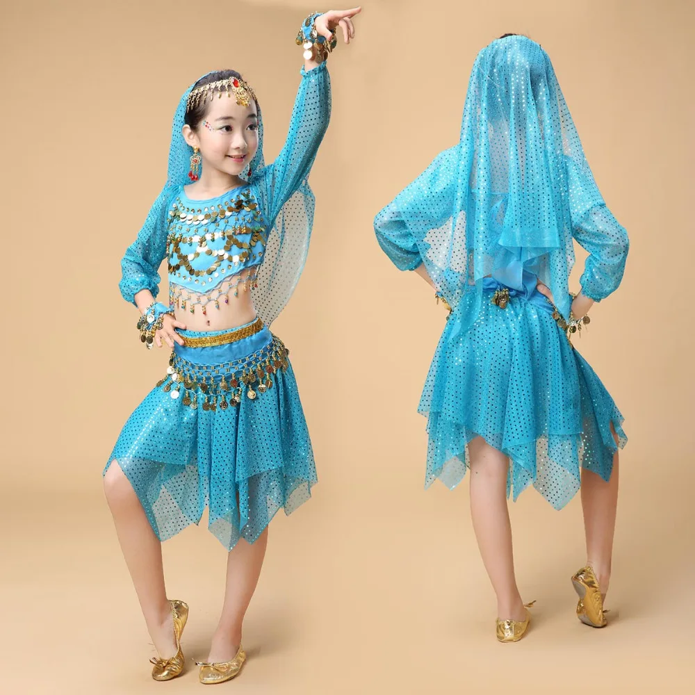 Качественное индийское платье Sari для девочек восточные детские индийские