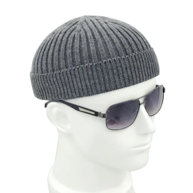 Vintage Fashion Men Knitted Hat Beanie Skull cap Sailor Cap Cuff
